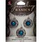 CousinDIY Jewelry Basics Metal Charms-Silver & Turquoise Filigree 3/Pkg